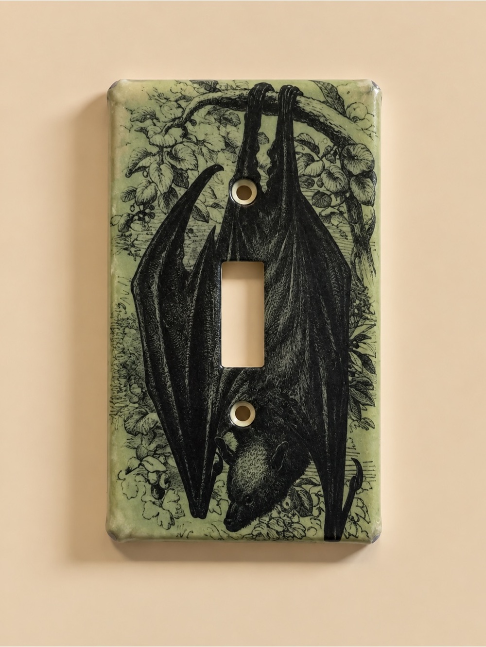 Bat Illustration Switch Plate Cover - Home Wall Decor